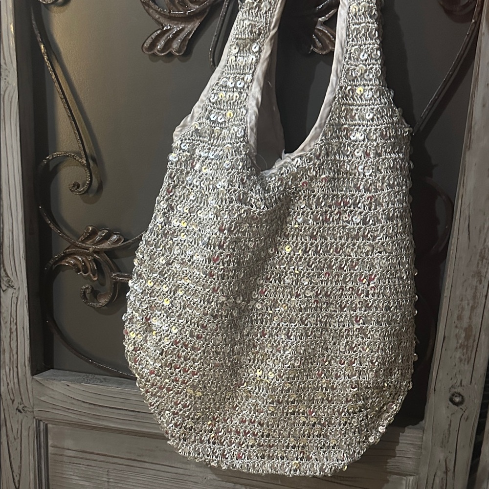 Elegant Silver Sequin Women's Bag